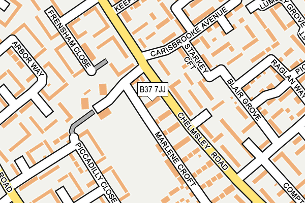 B37 7JJ map - OS OpenMap – Local (Ordnance Survey)