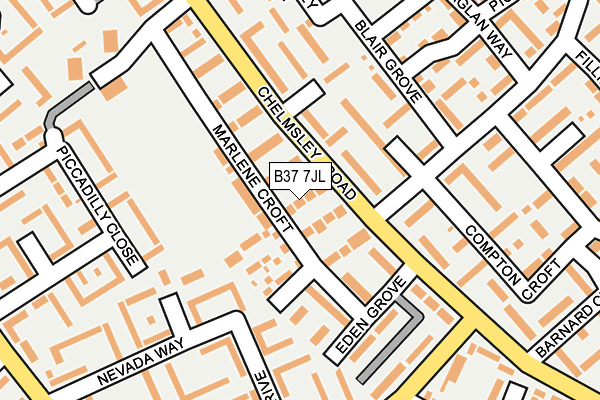 B37 7JL map - OS OpenMap – Local (Ordnance Survey)