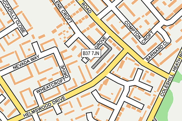 B37 7JN map - OS OpenMap – Local (Ordnance Survey)