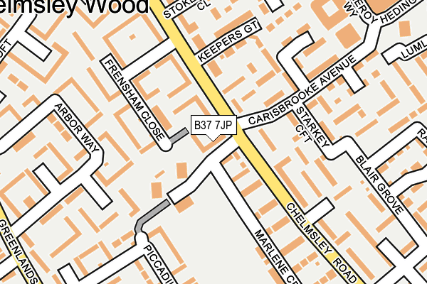 B37 7JP map - OS OpenMap – Local (Ordnance Survey)