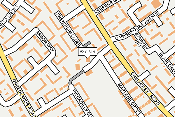 B37 7JR map - OS OpenMap – Local (Ordnance Survey)