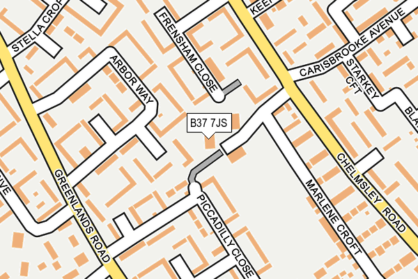 B37 7JS map - OS OpenMap – Local (Ordnance Survey)