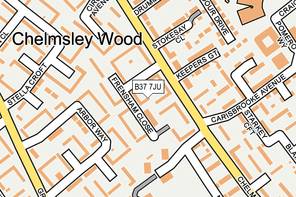 B37 7JU map - OS OpenMap – Local (Ordnance Survey)