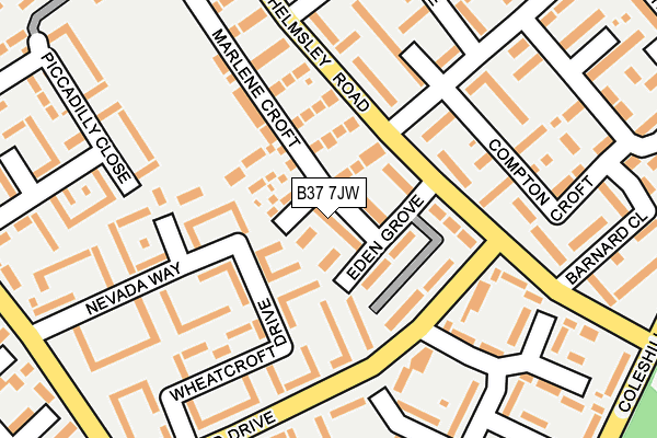 B37 7JW map - OS OpenMap – Local (Ordnance Survey)