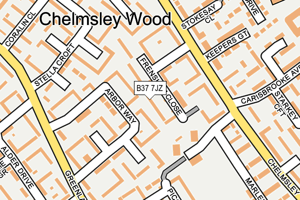 B37 7JZ map - OS OpenMap – Local (Ordnance Survey)