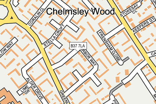 B37 7LA map - OS OpenMap – Local (Ordnance Survey)