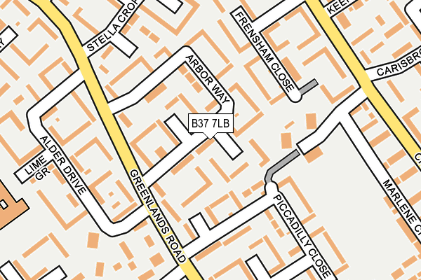 B37 7LB map - OS OpenMap – Local (Ordnance Survey)