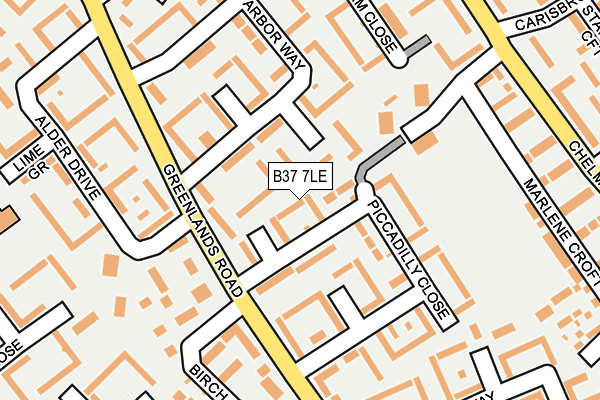 B37 7LE map - OS OpenMap – Local (Ordnance Survey)