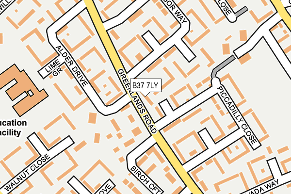 B37 7LY map - OS OpenMap – Local (Ordnance Survey)