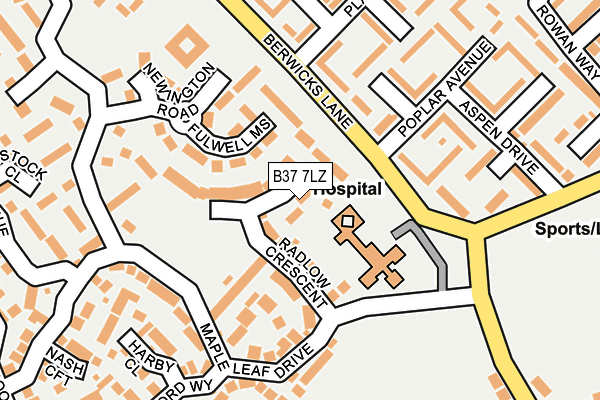 B37 7LZ map - OS OpenMap – Local (Ordnance Survey)