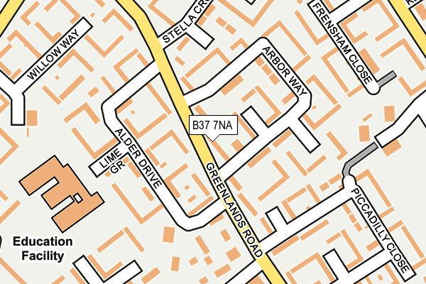 B37 7NA map - OS OpenMap – Local (Ordnance Survey)
