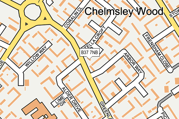 B37 7NB map - OS OpenMap – Local (Ordnance Survey)