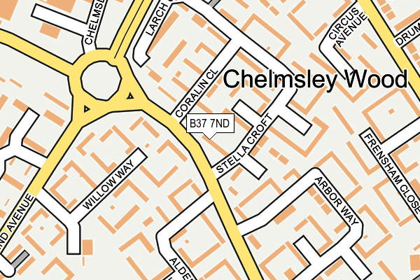 B37 7ND map - OS OpenMap – Local (Ordnance Survey)