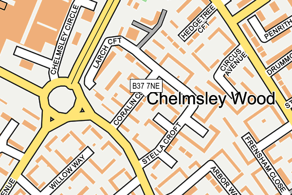 B37 7NE map - OS OpenMap – Local (Ordnance Survey)