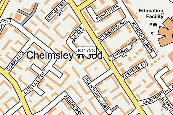 B37 7NG map - OS OpenMap – Local (Ordnance Survey)