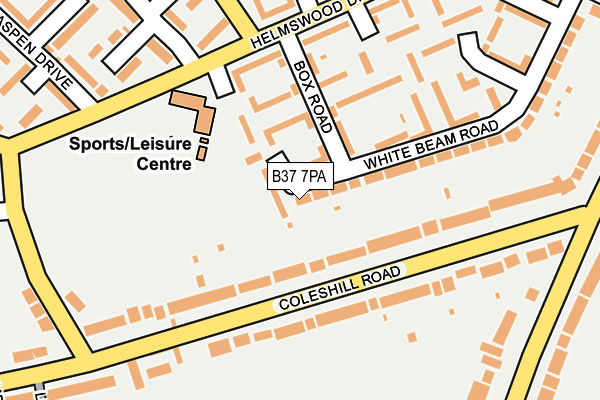 B37 7PA map - OS OpenMap – Local (Ordnance Survey)