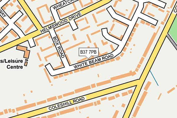 B37 7PB map - OS OpenMap – Local (Ordnance Survey)