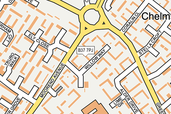 B37 7PJ map - OS OpenMap – Local (Ordnance Survey)