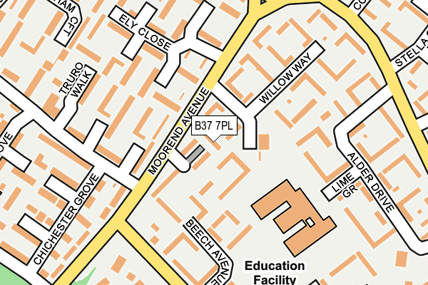 B37 7PL map - OS OpenMap – Local (Ordnance Survey)