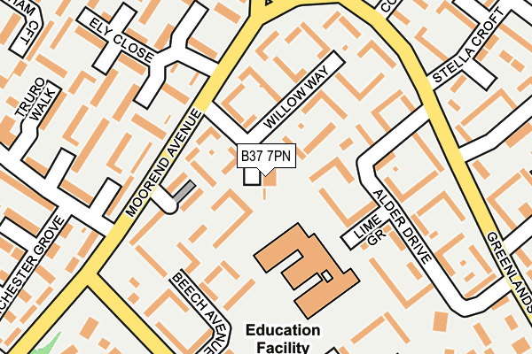 B37 7PN map - OS OpenMap – Local (Ordnance Survey)