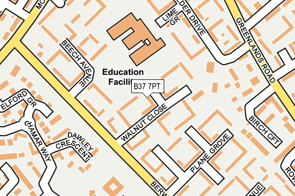 B37 7PT map - OS OpenMap – Local (Ordnance Survey)