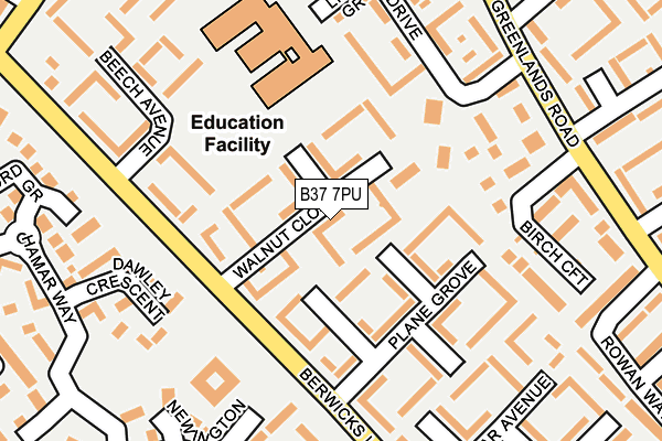 B37 7PU map - OS OpenMap – Local (Ordnance Survey)