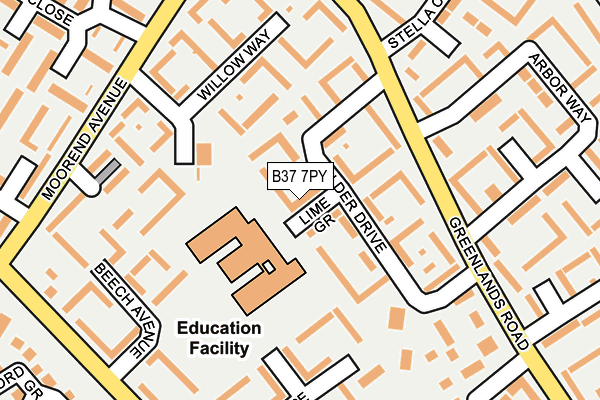 B37 7PY map - OS OpenMap – Local (Ordnance Survey)