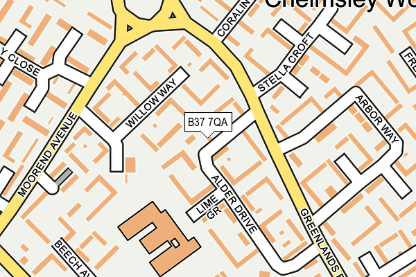 B37 7QA map - OS OpenMap – Local (Ordnance Survey)
