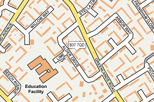 B37 7QD map - OS OpenMap – Local (Ordnance Survey)