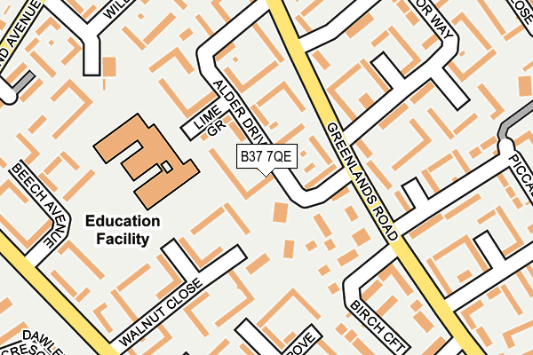 B37 7QE map - OS OpenMap – Local (Ordnance Survey)
