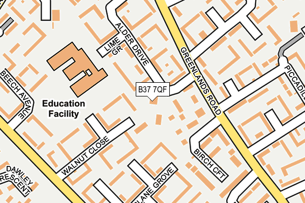 B37 7QF map - OS OpenMap – Local (Ordnance Survey)