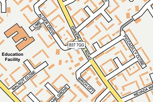 B37 7QG map - OS OpenMap – Local (Ordnance Survey)