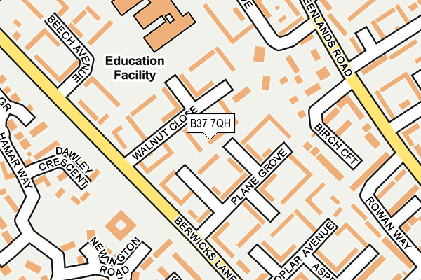 B37 7QH map - OS OpenMap – Local (Ordnance Survey)