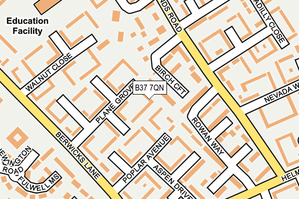 B37 7QN map - OS OpenMap – Local (Ordnance Survey)