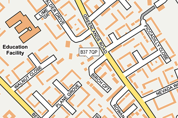 B37 7QP map - OS OpenMap – Local (Ordnance Survey)