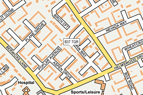 B37 7QR map - OS OpenMap – Local (Ordnance Survey)