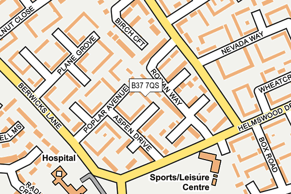 B37 7QS map - OS OpenMap – Local (Ordnance Survey)