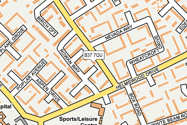 B37 7QU map - OS OpenMap – Local (Ordnance Survey)