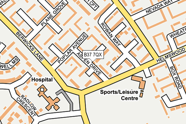 B37 7QX map - OS OpenMap – Local (Ordnance Survey)