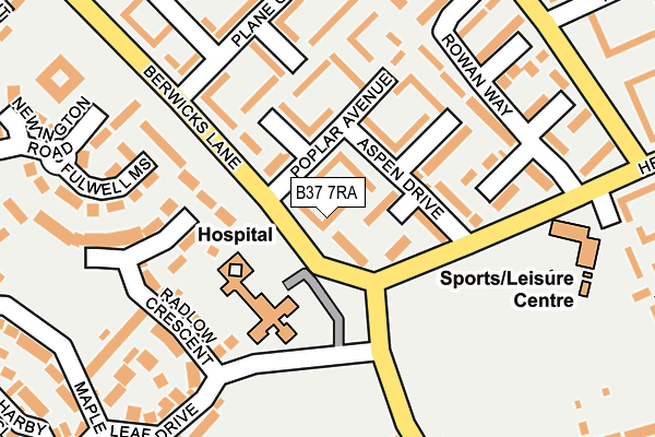 B37 7RA map - OS OpenMap – Local (Ordnance Survey)