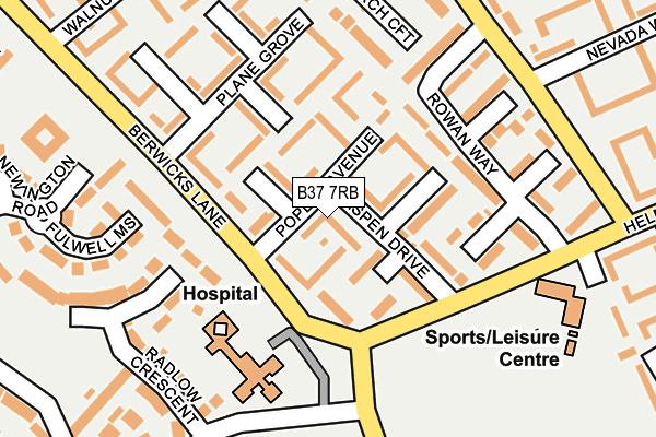 B37 7RB map - OS OpenMap – Local (Ordnance Survey)