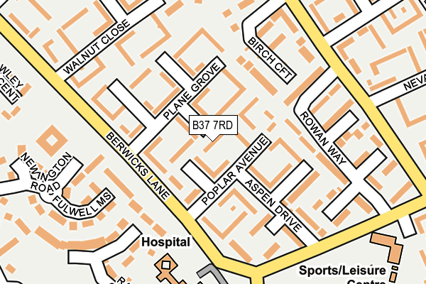 B37 7RD map - OS OpenMap – Local (Ordnance Survey)