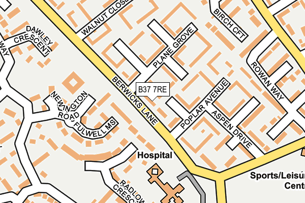 B37 7RE map - OS OpenMap – Local (Ordnance Survey)