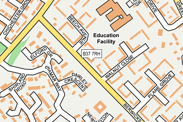 B37 7RH map - OS OpenMap – Local (Ordnance Survey)
