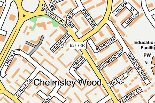 B37 7RR map - OS OpenMap – Local (Ordnance Survey)