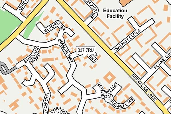 B37 7RU map - OS OpenMap – Local (Ordnance Survey)