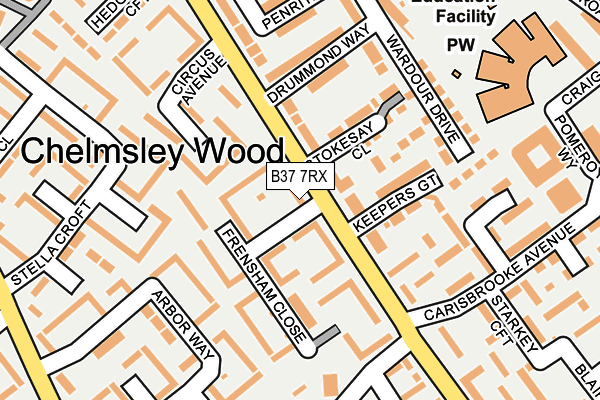 B37 7RX map - OS OpenMap – Local (Ordnance Survey)