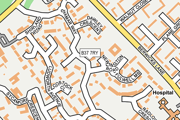 B37 7RY map - OS OpenMap – Local (Ordnance Survey)