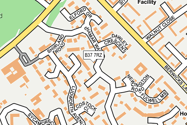 B37 7RZ map - OS OpenMap – Local (Ordnance Survey)