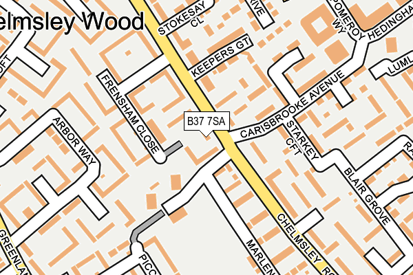 B37 7SA map - OS OpenMap – Local (Ordnance Survey)